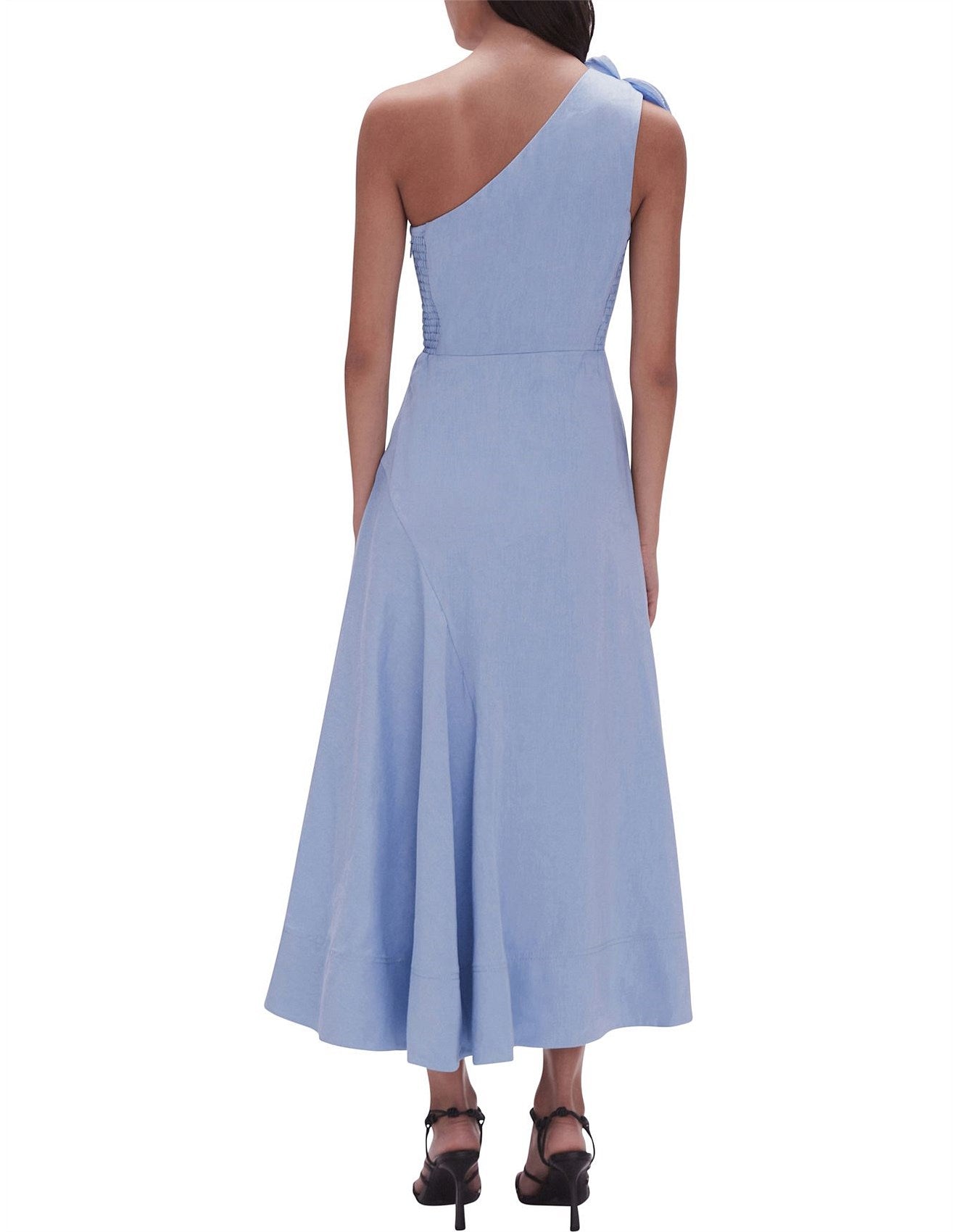 Adelia Ruffle Midi Dress | Light Sky Blue