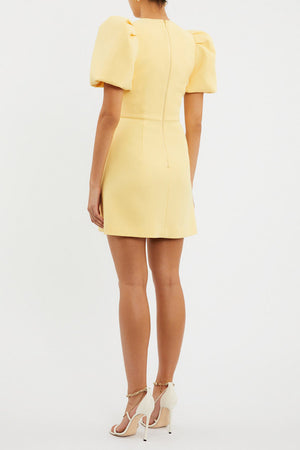 Chloe Bow Mini Dress | Lemon