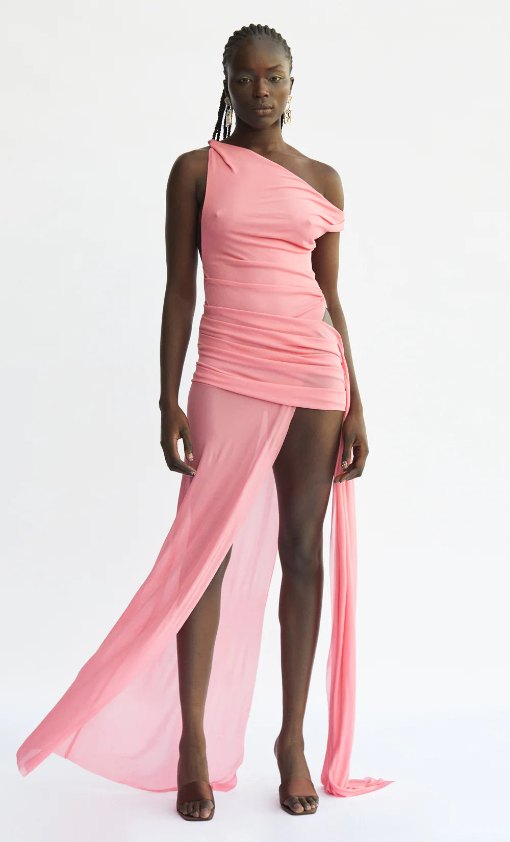 Kailani Asym Dress | Grapefruit Pink dresshireaustralia Kailani Asym Dress | Grapefruit Pink dresshireaustralia