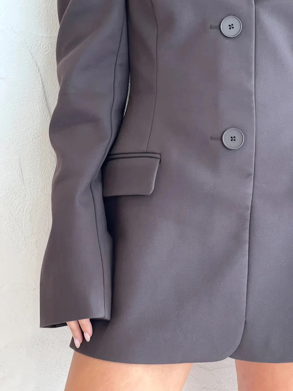 Sandrine Tailored Mini Dress | Chocolate