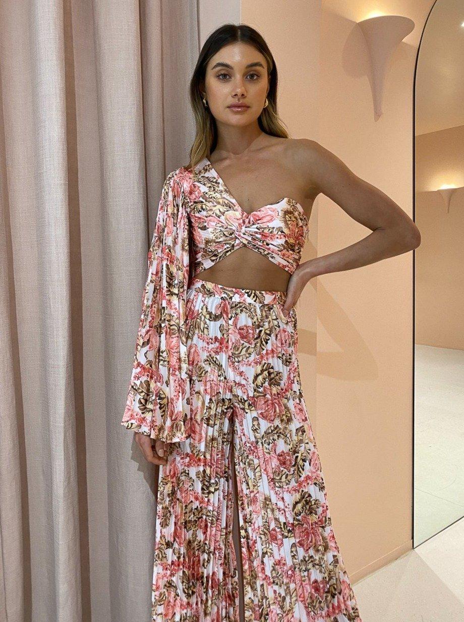Simone Pants Set | Pink Sangria Print