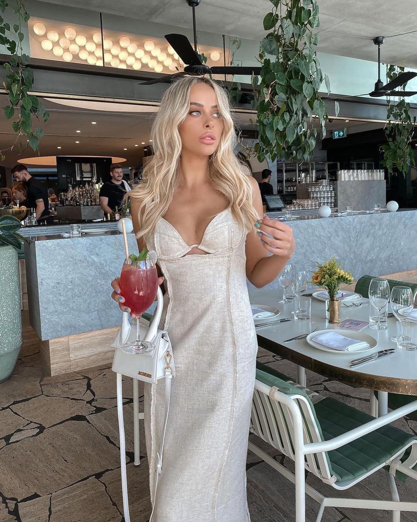 La Robe Valerie Corset Midi Dress | Beige