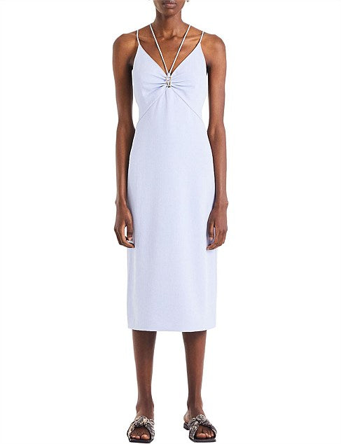 Whitewash Link Slip Dress | Sky Blue