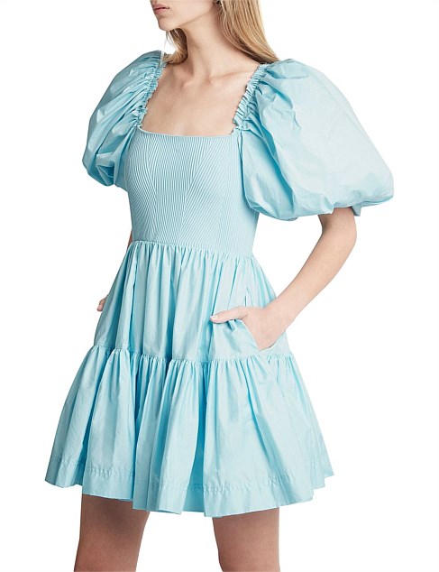 Casa Puff Sleeve Mini Knit Dress | Ice Blue