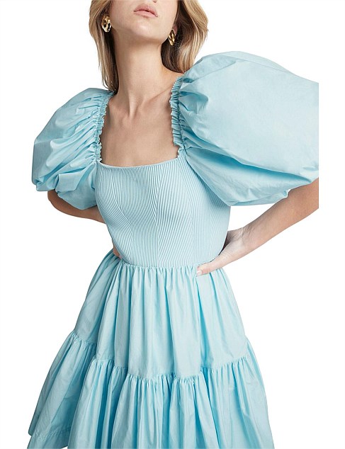 Casa Puff Sleeve Mini Knit Dress | Ice Blue