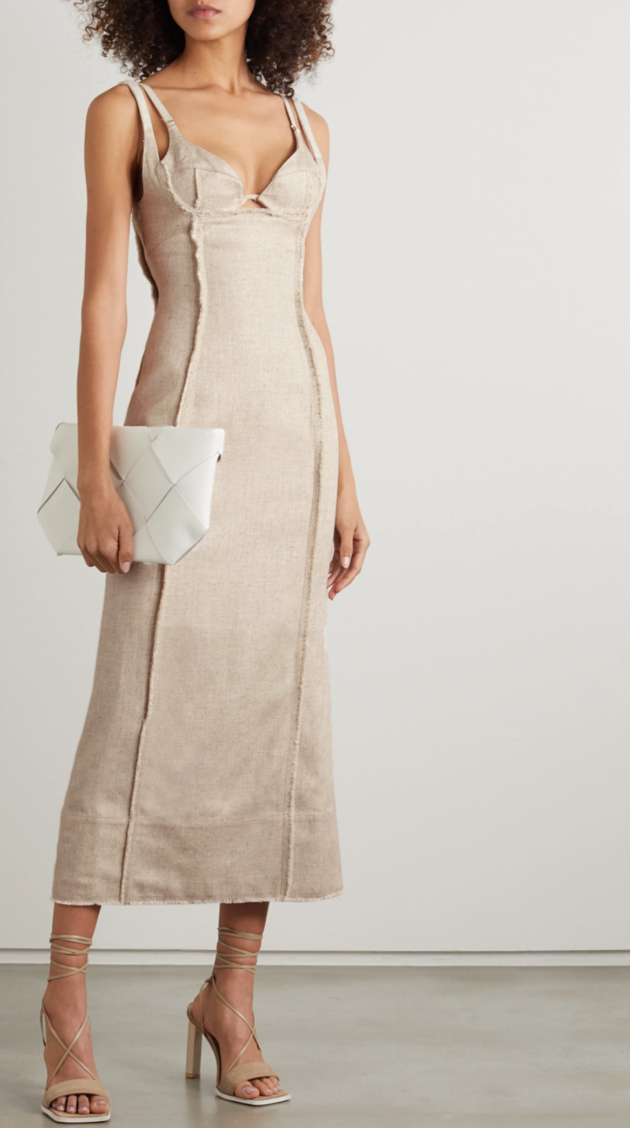 La Robe Valerie Corset Midi Dress | Beige