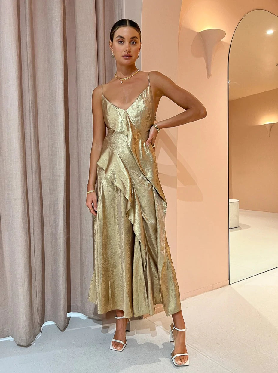 Queensbridge Dress | Gold