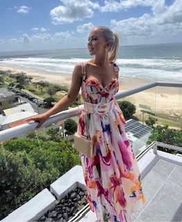 The Carousel Bustier Dress | Print Multi