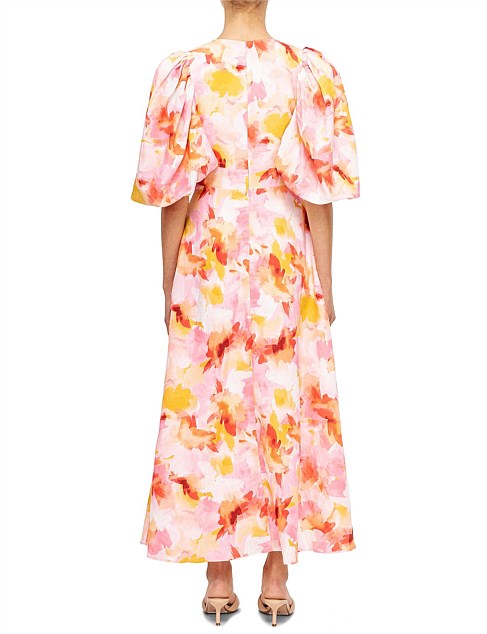 Hamilton Printed Midi Dress | Watercolour Floral Print
