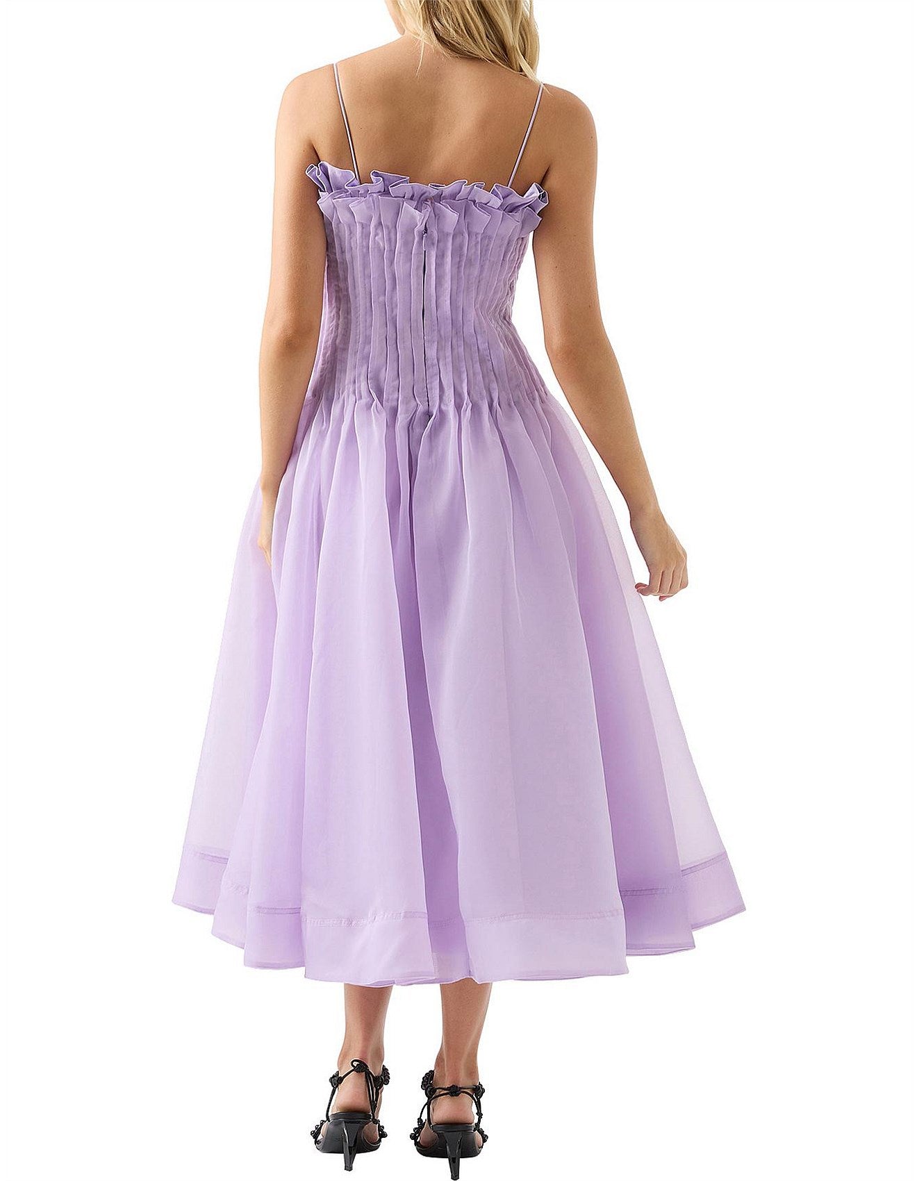 Horizon Pintucked Midi Dress | Lilac