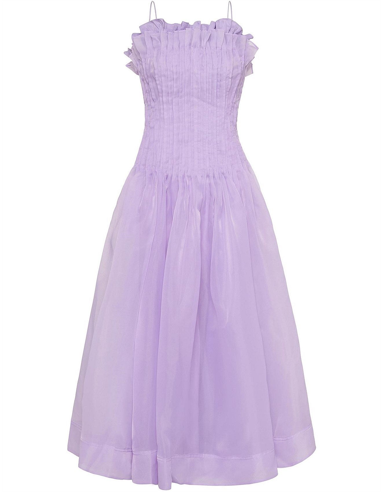 Horizon Pintucked Midi Dress | Lilac