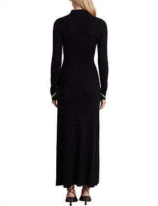 Mickey Knit Long Sleeve Maxi | Black