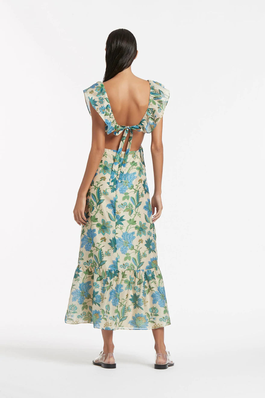 Sir Celia Frill Midi Dress in Print | Marguerite Print