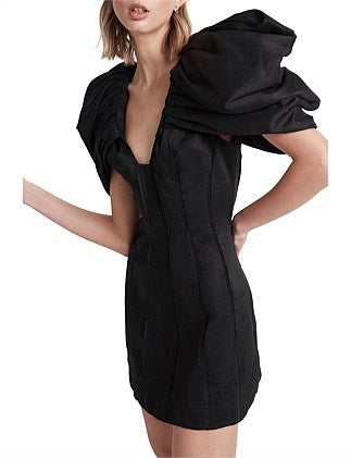 Admiral Butterfly Sleeve Mini Dress | Black