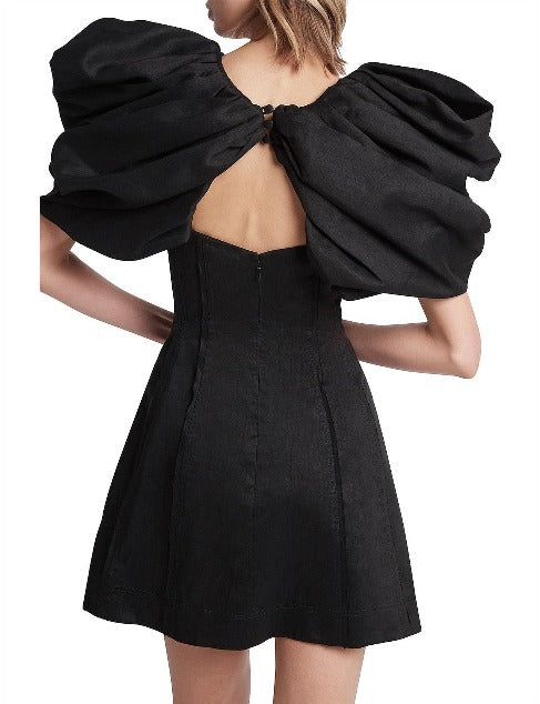 Admiral Butterfly Sleeve Mini Dress | Black