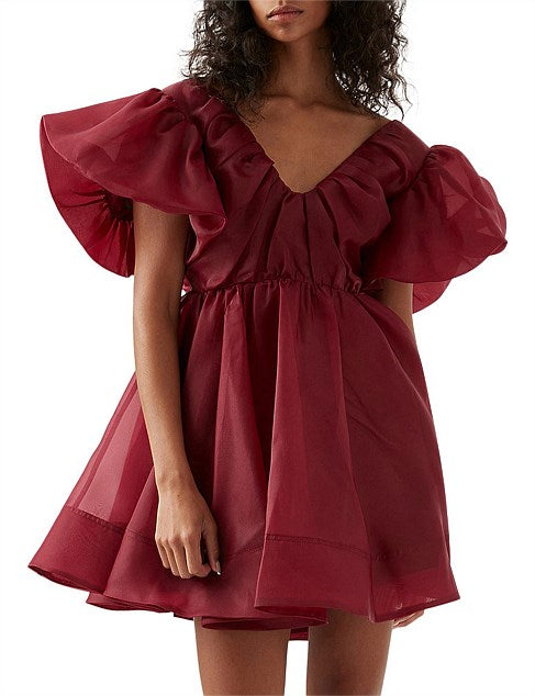 Gretta Organza Mini Dress | Burgundy dresshireaustralia Gretta Organza Mini Dress | Burgundy dresshireaustralia