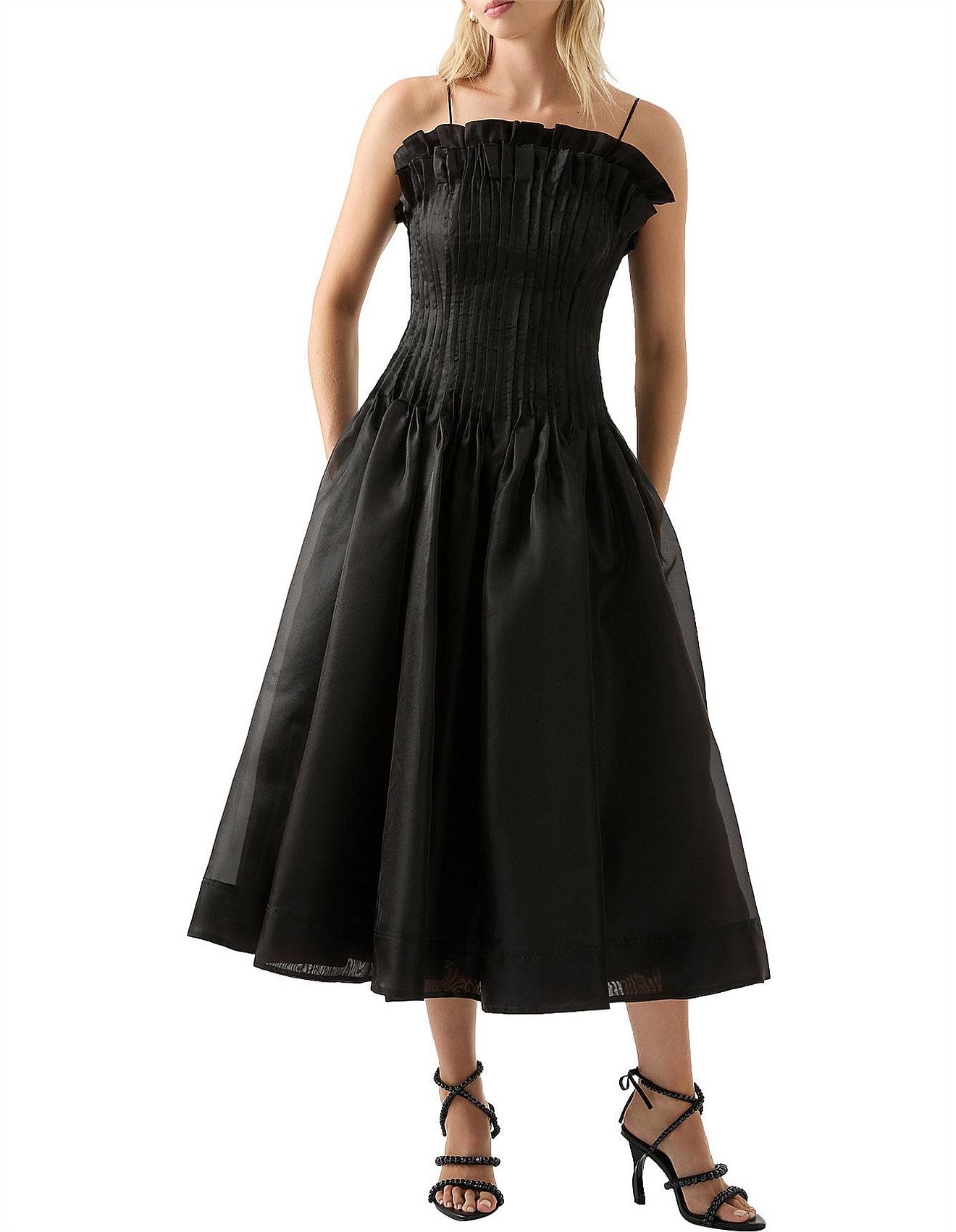 aje horizon pintucked midi dress rachelnthecityy on LTK