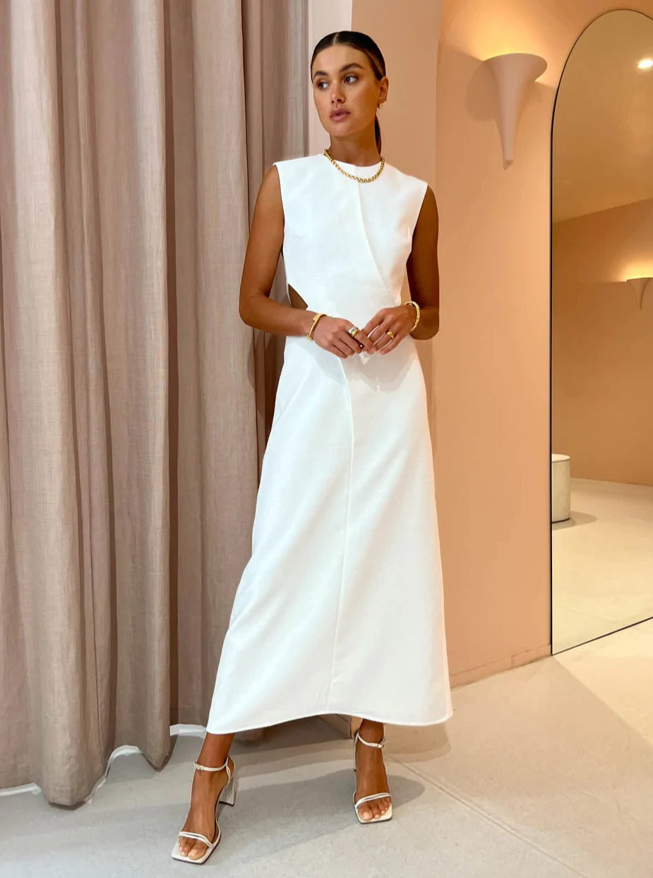 Hoxton Cut Out Maxi Dress | Cream
