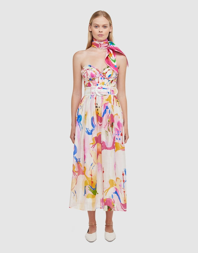The Carousel Bustier Dress | Print Multi