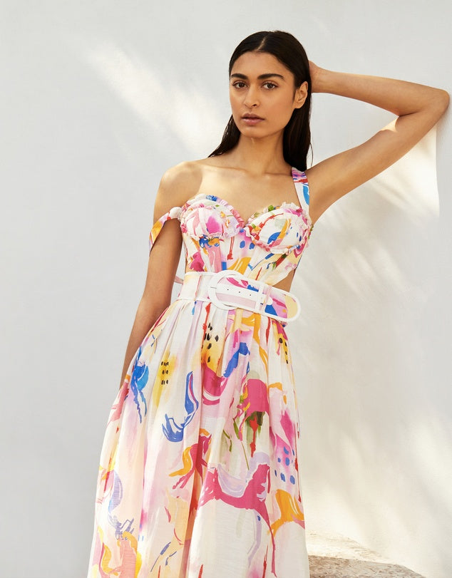 The Carousel Bustier Dress | Print Multi