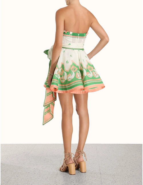 High Tide Eyelet Mini Dress | Green Sailboats