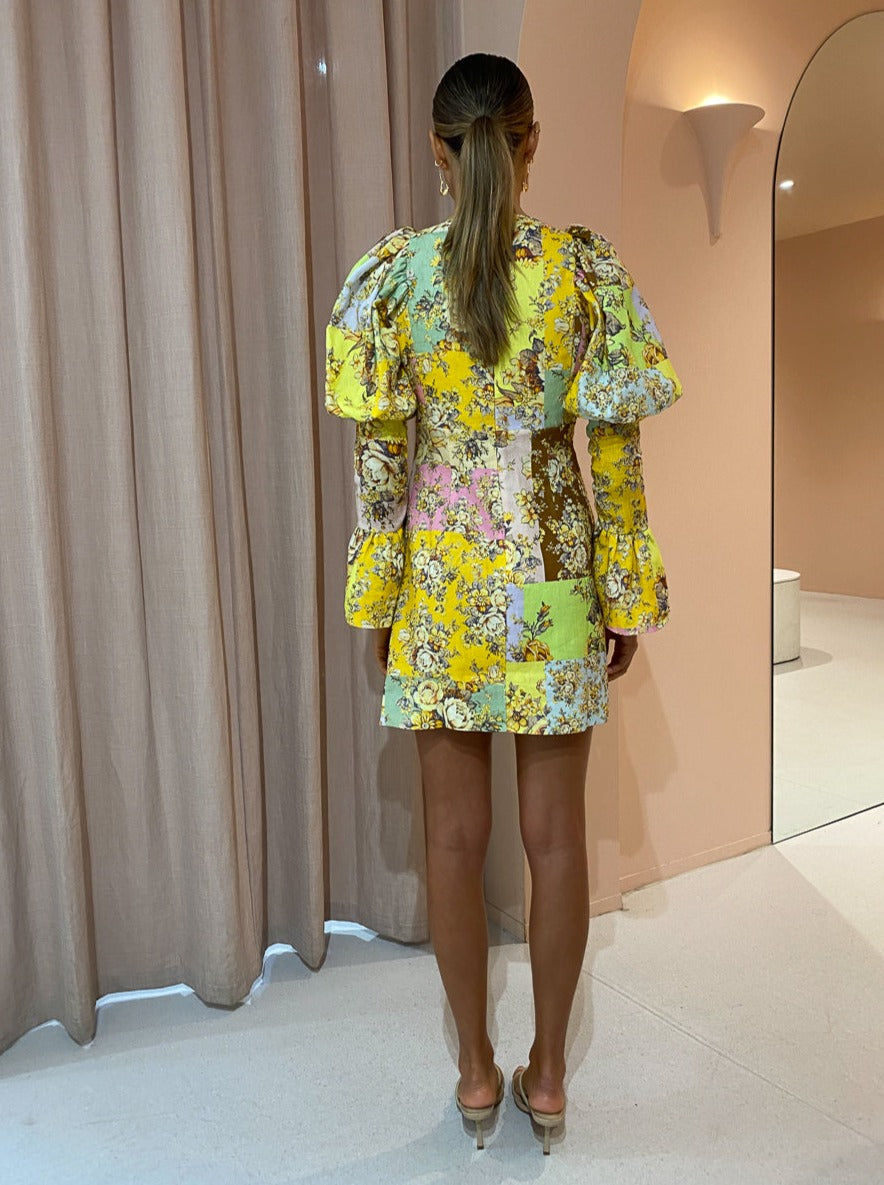 Matilde Puff Sleeve Mini Dress in Multi | Multi Print