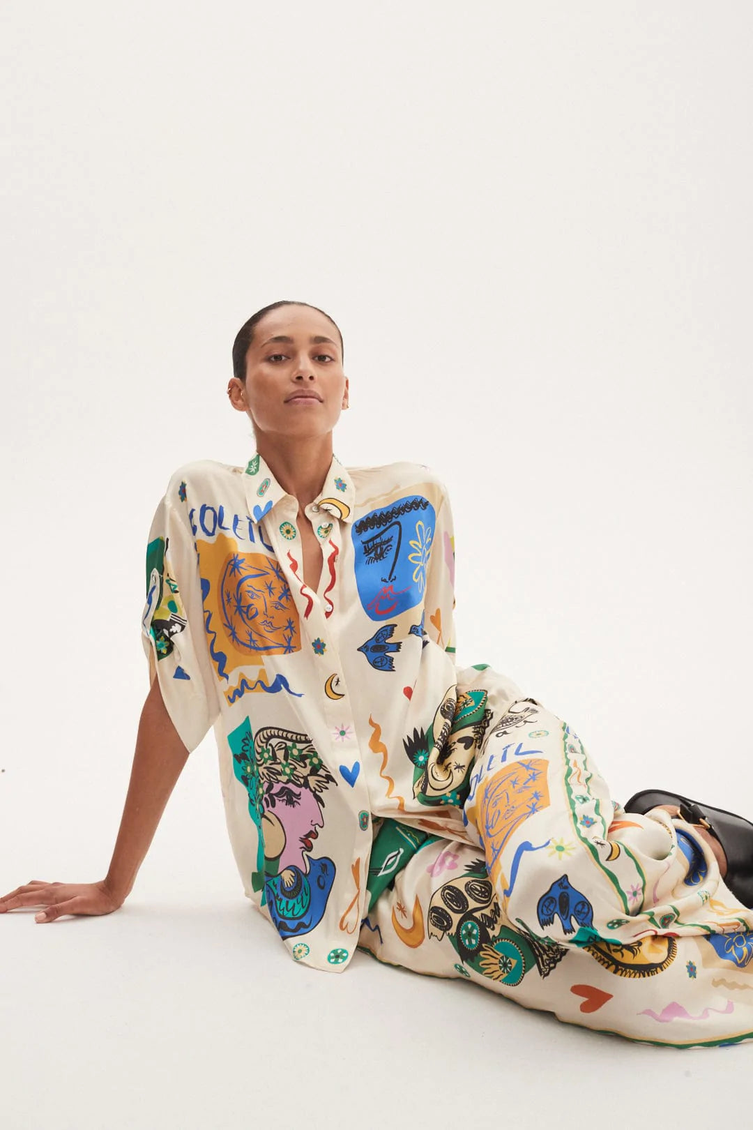 Soleil Oversized Shirt & Pants Set | Print