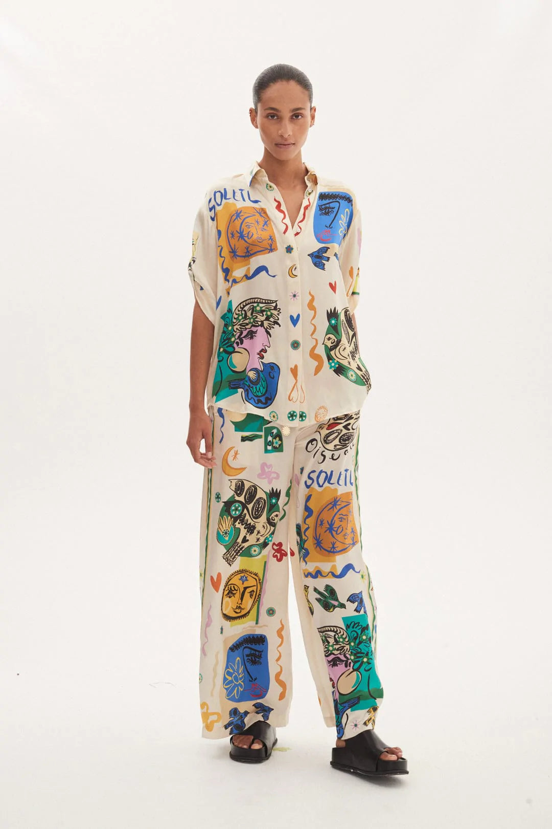 Soleil Oversized Shirt & Pants Set | Print