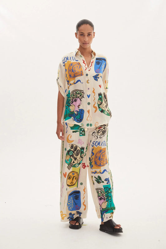 Soleil Oversized Shirt & Pants Set | Print