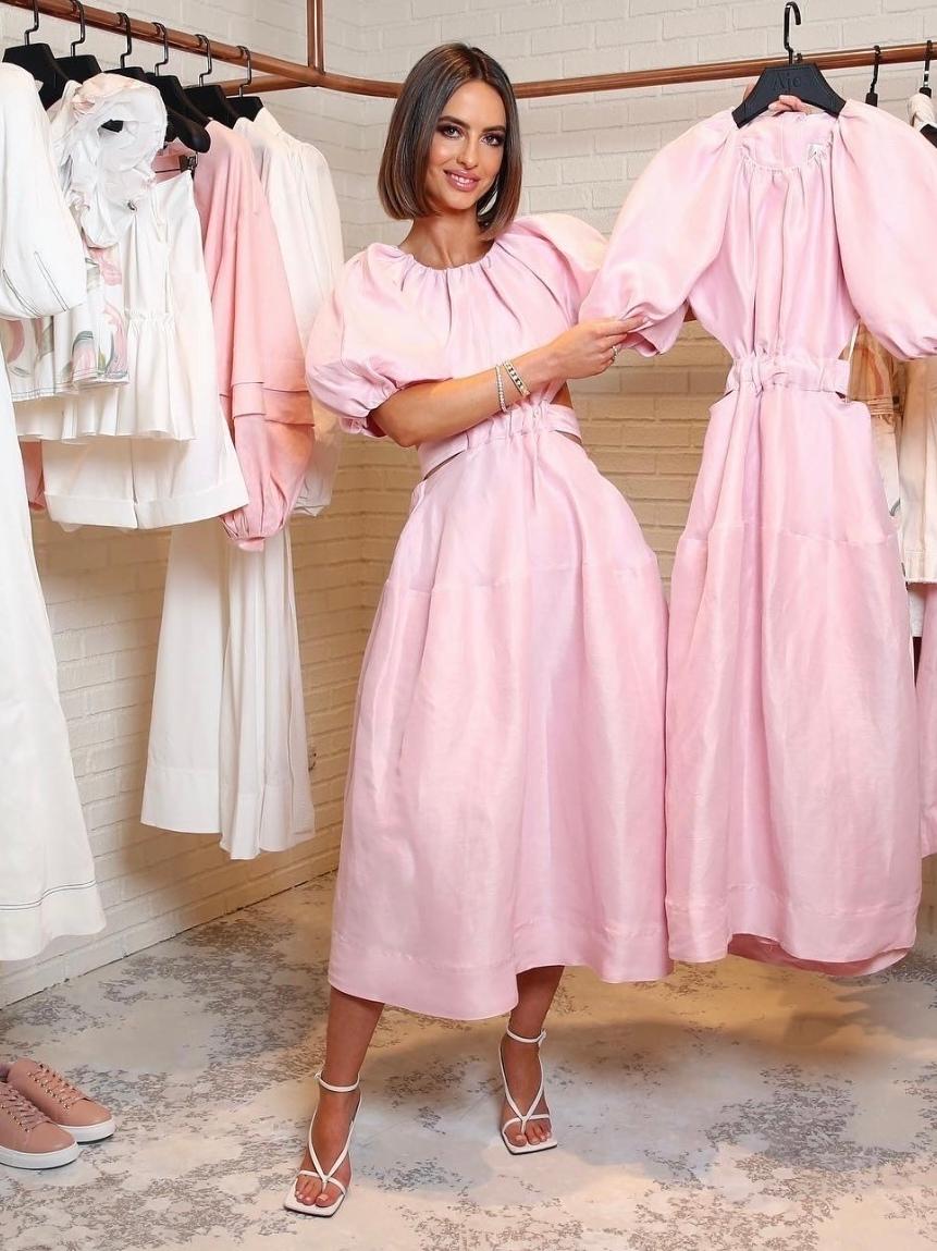 Mimosa Cut Out Midi Dress | Pink