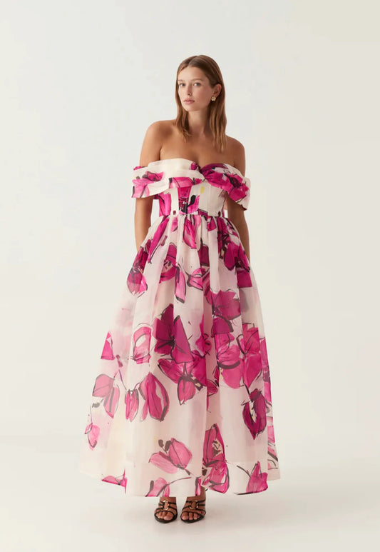 Cordelia Corseted Maxi Dress | Falling Florals