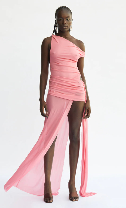 Kailani Asym Dress | Grapefruit Pink