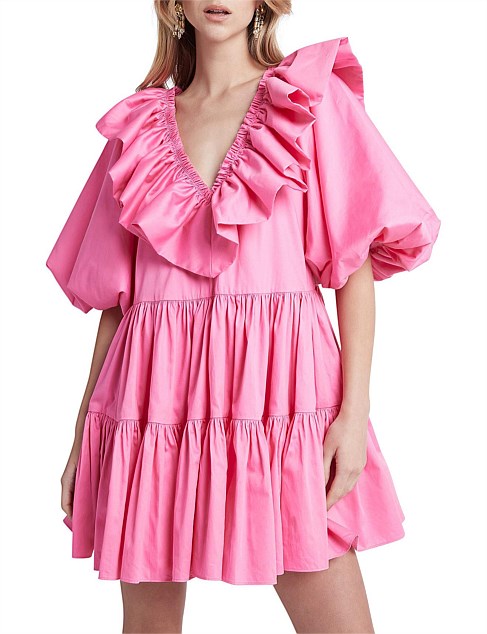 Solstice Ruffle Tiered Smock Dress | Pink