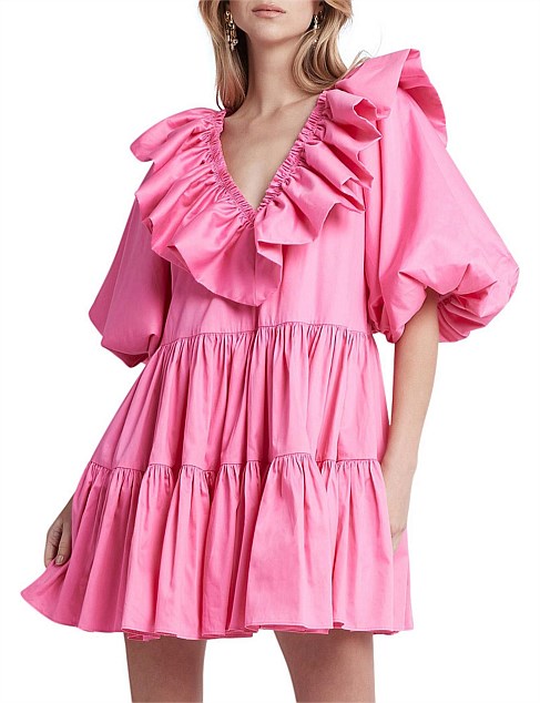 Solstice Ruffle Tiered Smock Dress | Pink