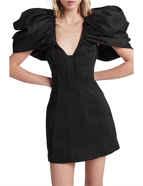 Admiral Butterfly Sleeve Mini Dress | Black