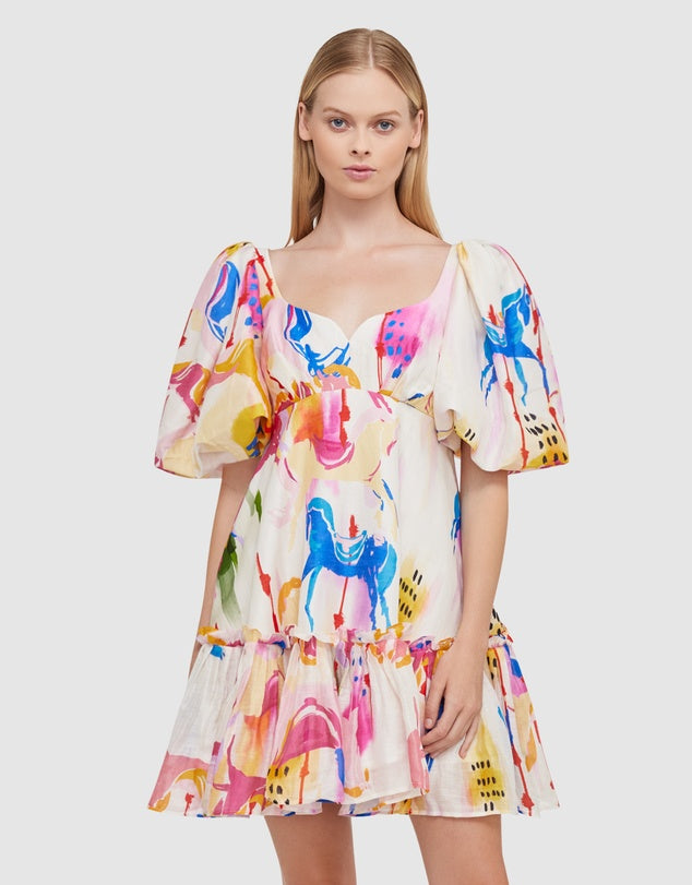 The Carousel Mini Dress | Print Multi